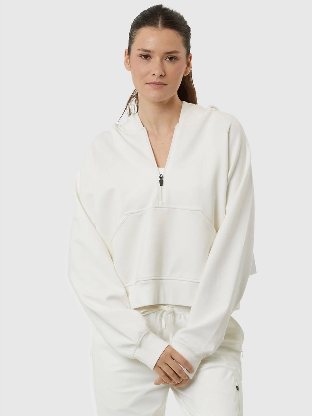 Spyder Women’s  Cream Half-Zip Hoodie - Casual Pullover Top Size Med